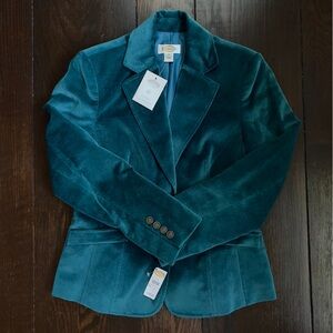 Talbots Teal Velvet Blazer